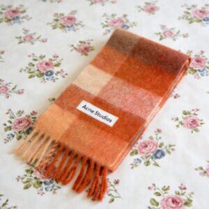Acne Studios Warm Toned Checkered Scarf